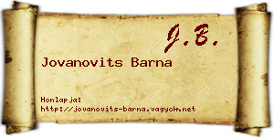 Jovanovits Barna névjegykártya